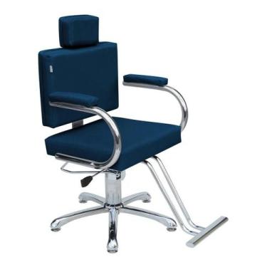 Imagem de Cadeira Poltrona Lotus Hidráulica Reclinável - Azul Factor -  Moveis E