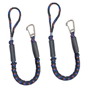 Imagem de Fancyes de barco para corda de amarração de de ancoragem com clipe para PWC, caiaque, embarcações, pontão, canoa, Vermelho Preto Azul 2 peças