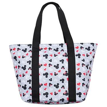 Imagem de Disney Bolsa de viagem com zíper e estampa do ícone do Mickey e Minnie Mouse, Cinza, One Size
