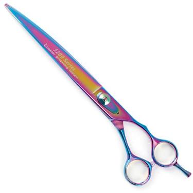 Imagem de Master Grooming Tools Tesoura 5200 Rainbow Series — Tesoura de alto desempenho para cuidados de cães – Curvada, 21 cm