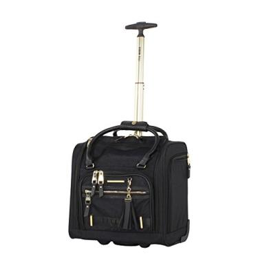 Imagem de Steve Madden Mala de viagem de designer de 38 cm - Mala de viagem de negócios para fim de semana - Leve 2 - Mala com rodas giratórias - Bolsa com rodinhas embaixo do assento para mulheres, Peek-A-Boo