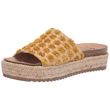 Imagem de Bella Vita Sandália plataforma feminina Made in Italy, Ráfia natural/pompons amarelos, 36