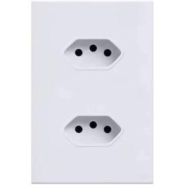Imagem de Tomada Dupla 20A Tok Glass 2X4 Branco Lumenx