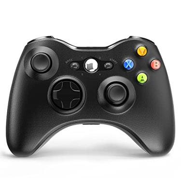 Imagem de YAEYE Controlador sem fio para Xbox 360, 2.4GHZ Gamepad Joystick Controlador sem fio compatível com Xbox 360 e PC Windows 7,8,10,11 com receptor preto