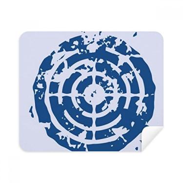 Imagem de Pano de limpeza de tela com design de alvo azul redondo, 2 peças, tecido de camurça