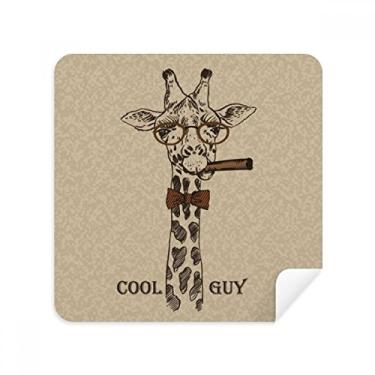 Imagem de Tecido de camurça com estampa de girafa, estampa de animal, marrom, 2 unidades