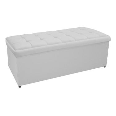 Imagem de Calçadeira Copenhague 195cm King Size Suede Branco Adj Decor