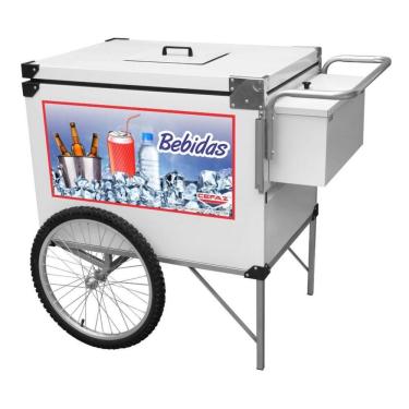 Imagem de Carrinho de Bebidas com Rodas de Bicicleta e Guarda Sol - Cefaz