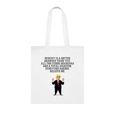 Imagem de Nobody Is A Better Grandpa Tote bag, Avô , Presente para o vovô, Bolsa de ombro para vovô, Bolsas reutilizáveis para vovôs, Presente para o vovô dos netos s, Branco