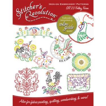 Imagem de Stitcher's Revolution Folksy Farm Padrão de transferência para bordado