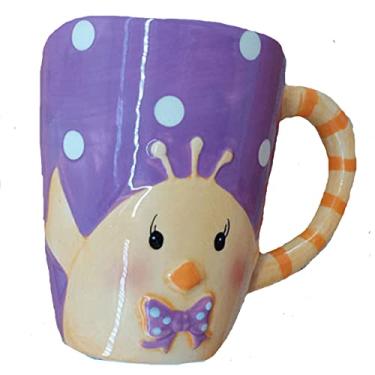 Imagem de Caneca de animal 3D Poodle Caneca de café 3D Engraçada Animal Porcelana Criança Cartoon Leite Caneca Xícara de chá Escritório Casa (frango roxo)