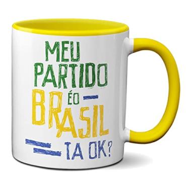 Imagem de Caneca Meu Partido É O Brasil Tá OK? Bolsonaro Presidente (Amarela)