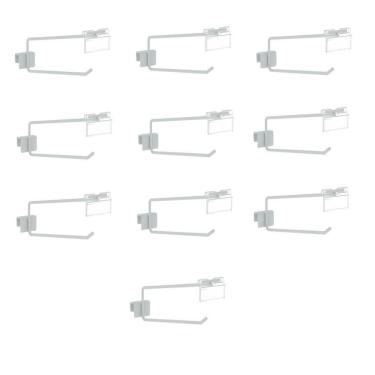 Imagem de Gancheira Simples Amapa Com Porta Etiqueta 30cm Branco KIT50