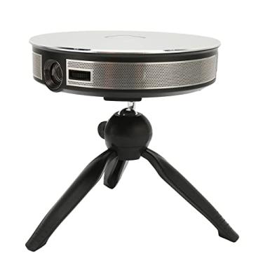 Imagem de Projetor 3D, compartilhamento de tela AC 100V-240V Mini projetor de filme HD Projeção sem fio com alto-falantes estéreo para casa Plugue dos EUA