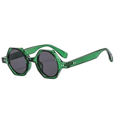 Imagem de Moda óculos de sol hexágono redondo feminino masculino armação de plástico gradientes lente vintage festa estilo praia óculos de leopardo UV400, C3, tamanho único