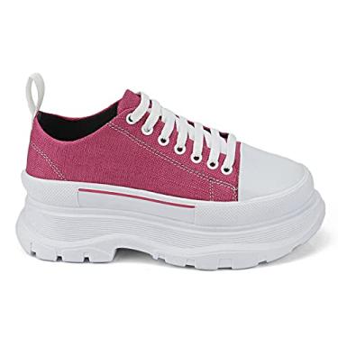 Imagem de Tênis Feminino Plataforma GuGi Sneaker Sola Alta Sophia 620-GG;Cor:Rosa;Tamanho:40