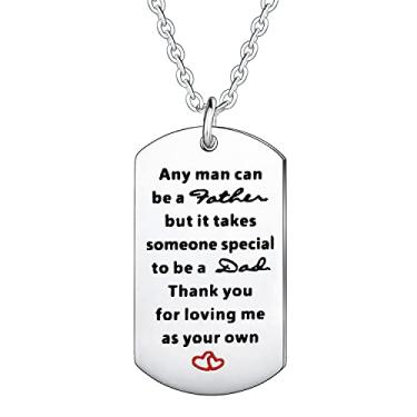 Imagem de YeeQin presente de padrasto, presente para o dia dos pais, agradecimento, padrasto, colar com pingente presente de pai na lei