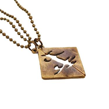 Imagem de Colar com pingente de runa The Mortal Instruments parabatai bronze escuro Sadowhunter conjunto com 2