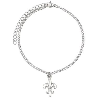 Imagem de It's All About...You! Pulseira de aço inoxidável de 19 cm - 24 cm com flor de liga de liga de lis 51G