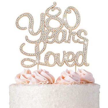 Imagem de Topo de bolo de strass 30 - Strass de cristal premium - Monograma número trinta - aniversário de 30 anos ou aniversário de casamento