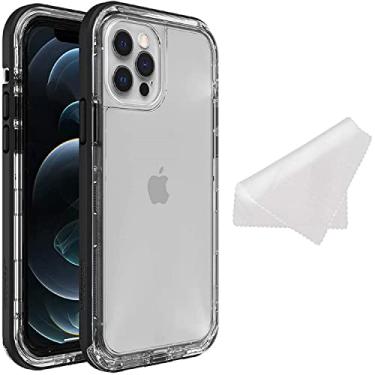Imagem de LifeProof Capa Next Series para iPhone 12 e iPhone 12 Pro (apenas) com pano de limpeza – Embalagem não varejo – Cristal preto (transparente/preto)