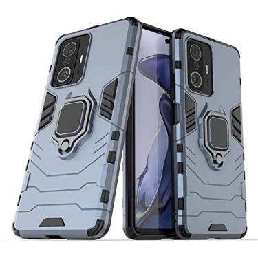 Imagem de Capa para Xiaomi 11T 12T Pro Mi12T 10T Mi 11 Lite 12 12X 12S Ultra Tampa de Telefone à Prova de Choque Suporte de Anel Para-choque traseiro, Anel Azul Marinho, para Xiaomi Mi 11T Pro