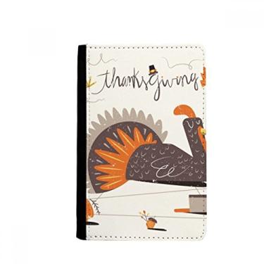 Imagem de Porta-passaporte com padrão de peru abstrato para o dia de Ação de Graças Notecase Burse carteira porta-cartão, Multicolor