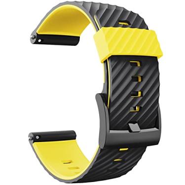 Imagem de GANYUU 24MM para Suunto 7/Suunto D5 Pulseira de substituição Silicone Sports Smart Watch Straps para Suunto 9 Baro/Sport Wrist HR Baro Pulseira (Cor: Preto Amarelo, Tamanho: para suunto 9 baro)