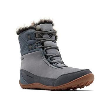 Imagem de Columbia Bota de neve feminina Minx Shorty de couro, Aço cinza titânio/preto, 8