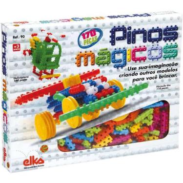 BLOCOS DE MONTAR PINOS MAGICOS INFANTIL 180 PÇS