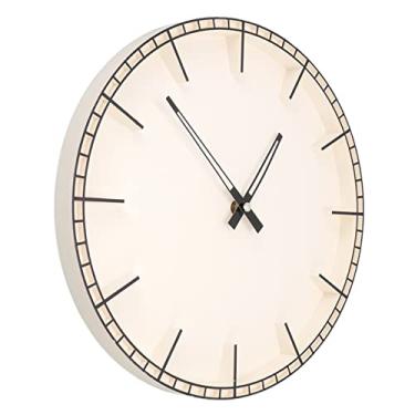 Imagem de Relógio de Parede Moderno para Casa, Inovador e Elegante, Fácil de Ler, que Evita o Tique-taque Relógio de Parede Silencioso para Cozinha Em Casa (5687 Preto com Branco (31,8 x 2,5 cm / 12,5 x 1,0)