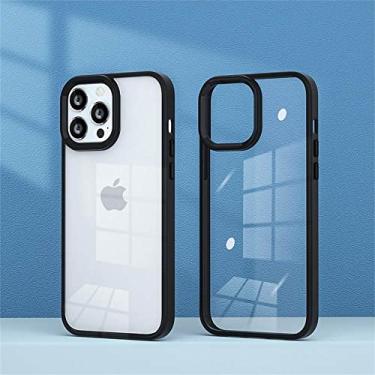 Imagem de Para iPhone 14 13 11 12 Pro Max Mini Case Transparente Acrílico Silicone Shell Metal Button Para iphone SE2020 X XR XS MAX 7 8 Plus, Preto, Para iPhone XR