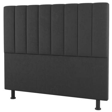 Imagem de Cabeceira Cama Box Solteiro Cora 90Cm Suede Cinza Escuro