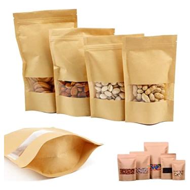 Imagem de Saco Kraft Ziplock Hermetico Visor Stand Up Pouch 10x15 50un