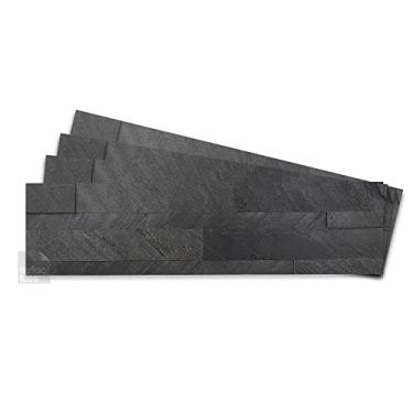 Imagem de Tic Tac Tiles Retire e cole os azulejos de pedra 3D autoadesivo removível na cozinha, banheiro, 3D (pacote com 12) (cinza verdadeiro)