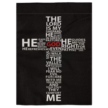 Imagem de pingpi Cruz decorativa de bandeira de jardim religioso ao ar livre, bandeira de quintal de casa de fé cristã, com Deus Jesus Cristo, cruz cristã, decorações de jardim, bandeira sazonal ao ar livre, 30