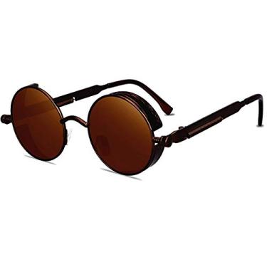 Imagem de Óculos de sol Banned 1976 Steampunk Círculo Retro Redondo Óculos de sol Polarizados de Liga de Metal Para Homens e Mulheres (C6)
