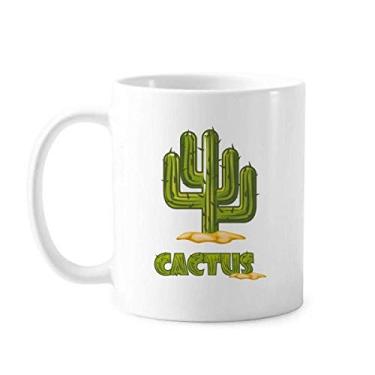 Imagem de Suculentas de cacto em vaso Caneca de cerâmica para café e porcelana