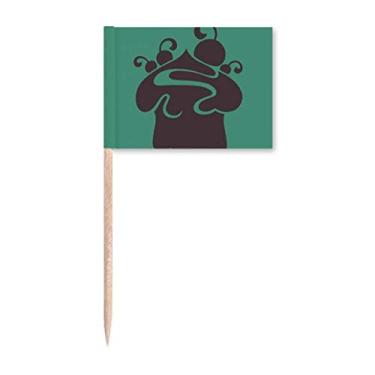 Imagem de Marcador de palito com contorno de sorvete de cereja preta para decoração de festa