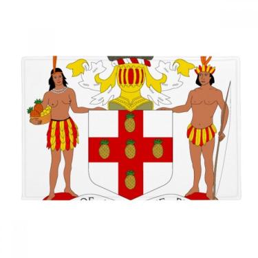 Imagem de DIYthinker Jamaica North America Tapete com emblema nacional antiderrapante para porta de banheiro