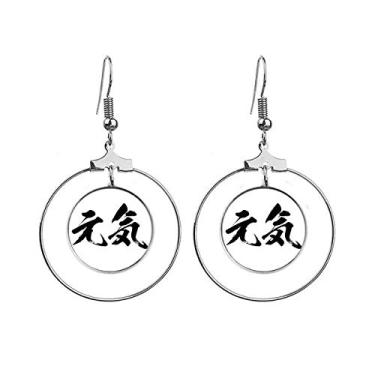 Imagem de Brincos japoneses Healthy High Sprite com argola pendente, joia circular