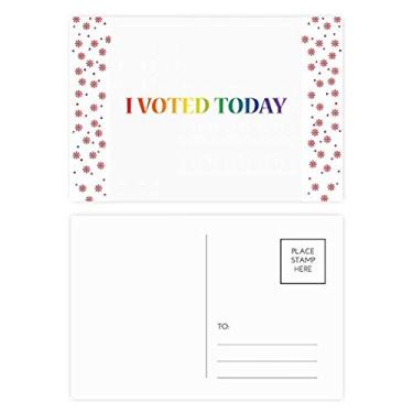 Imagem de LGBT Bandeira de arco-íris I Vote Today Christmas Flower Celebration Cartão postal Blessing Mailing Card