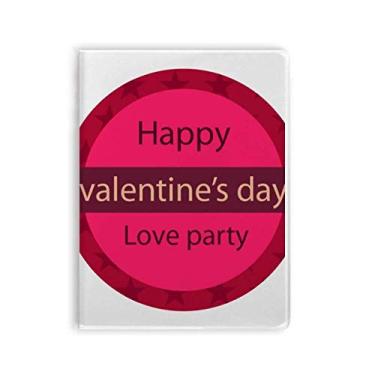 Imagem de Diário de capa macia para caderno Happy Valentine's Day Love Pink Round