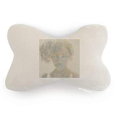 Imagem de DIYthinker Almofada para apoio de cabeça Blue Eye Girl XJJ com pintura a óleo para carro, decoração de pescoço