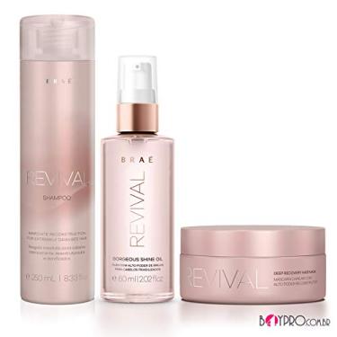 Imagem de Revival Brae Kit Reconstrutor Cabelos Danificados 3un - Shampoo, Máscara e Óleo Gorgeous