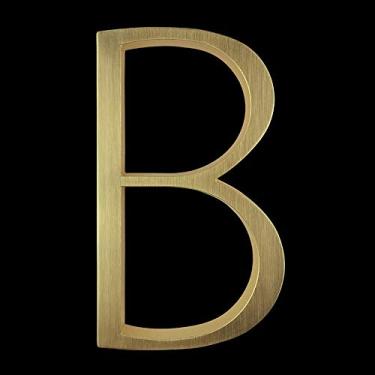 Imagem de Placa de casa flutuante 3D número 12,7 cm, sinalização dourada 0-9 letras do alfabeto ABC painel Slash placa de porta número domiciliar placas externas, montagem com parafuso, liga, antiferrugem