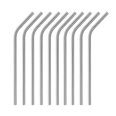 Imagem de Kit 50 Canudos Aço Inox Curvo