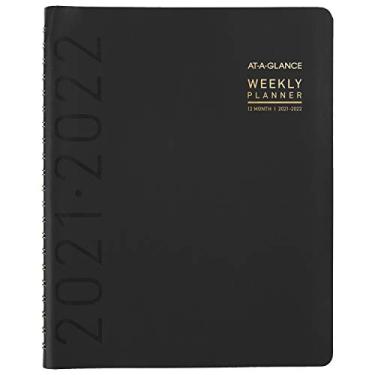 Imagem de AT-A-GLANCE Planejador Acadêmico 2021-2022, AT-A-GLANCE Weekly & Monthly Planner, 20 cm x 28 cm, grande, para escola, professor, estudante, contempo, preto (70957X05)