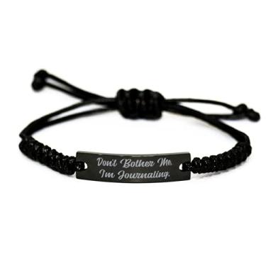 Imagem de SpreadPassion Nice Journaling Gifts, Don't Inther Me, I'm Journaling, Journaling Bracelete de corda preta da