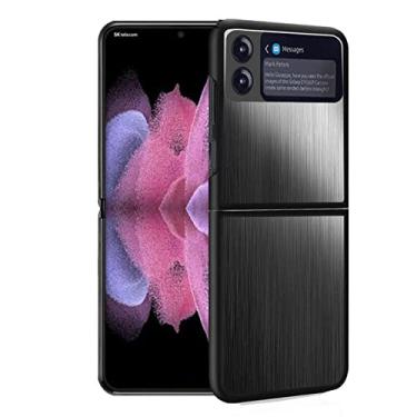 Imagem de Capa protetora de aço inoxidável para Samsung Galaxy Z Flip 3 Z Flip 4 resistente à prova de choque com espelho para smartphone, preta, para Z Flip 3 5G